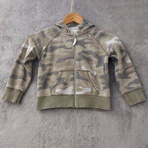 Carter’s Boys Camo Zip-Up Hoodie Jacket Size 4T Fleece Lined